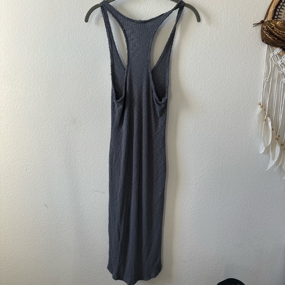 Ecote Charcoal Ribbed Henley Midi Dress - Picture 7 of 7